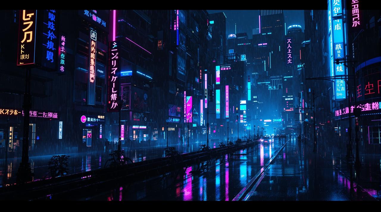 漫画屋 - 赛博朋克未来都市全景